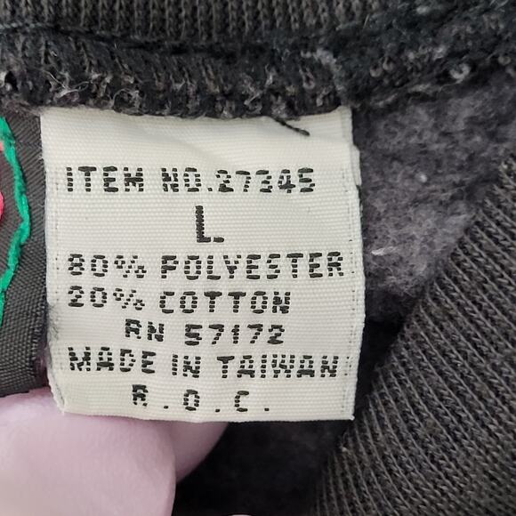 Vintage 90s Theatrical Mask Sweatshirt Womens Large 22x23 Boxy Crop - Picture 7 of 13